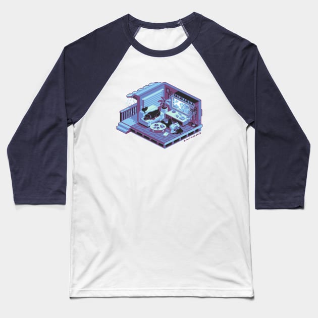 isometric room I Baseball T-Shirt by brunopixels